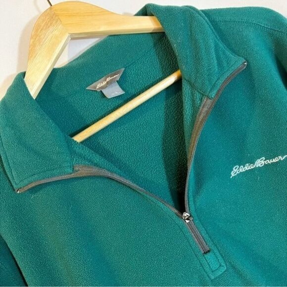Eddie Bauer Quarter Zip Fleece Pullover L Gorpcore Alder Green Outdoor - Picture 5 of 5